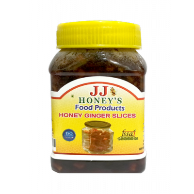 Natural Honey With Ginger Slices From J J Honey- 300g