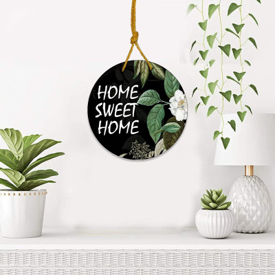 Inspirational Home Sweet Home Wooden Wall Hangings With Zardozi String