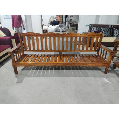 Solid Wood Sofa Set For Living Room | 4 Seater Sofa By Subashini Enterprises Furniture