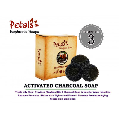Petals Activated Charcoal Soap 100g - Pack Of 1