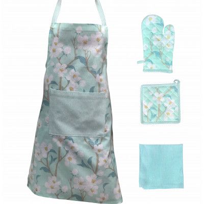 Cherry Blossom Apron With Glove