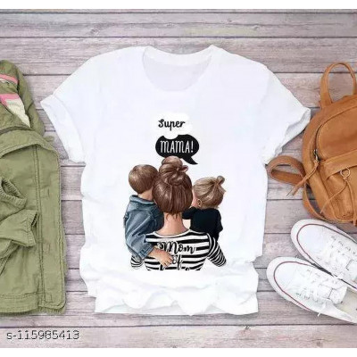 Women's Printed T-shirt In Elegant White