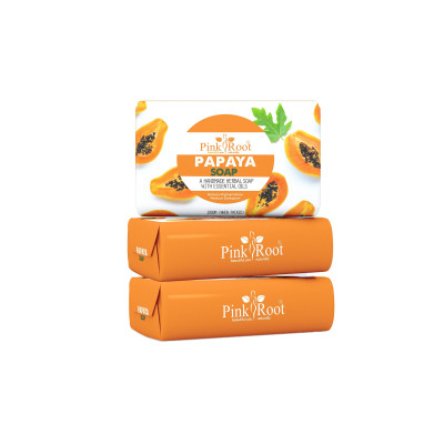 Pink Root Papaya Soap 100gm (pack Of 3) For De-pigmentation, Hydrates Skin