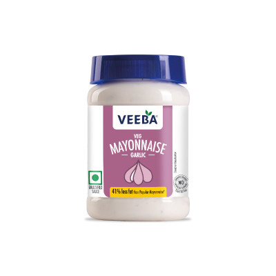 Veeba Veg Mayonnaise Garlic | Flavored Mayo Spread | Vegetarian Mayo Blend | Garlic Mayo Sauce | Creamy Garlic Dressing | Tasty Mayo Condiment - 250g