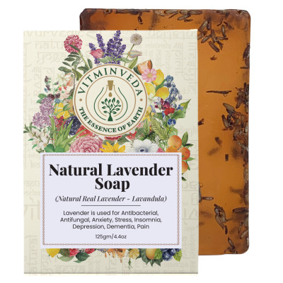 Vitminveda Natural Real Lavender Herbal Soap Bar - 125g
