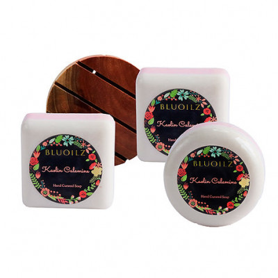 Bluoilz Kaolin Calamine Anti Marks Blemish Free Soap With Soap Dish , Kaolin Calamine Blemish Free Soap | Ideal For Daily Use In Your Skincare Routine | Nourishing And Gentle On The Skin - Set Of 3