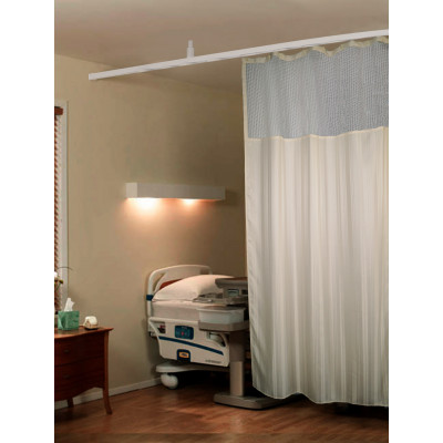 Hospital Partition Curtains, Clinic Curtains Size 4 Ft W X 7 Ft H, Channel Curtains With Net Fabric, 100% Polyester 8 Rustfree Metal Eyelets 8 Plastic Hook, Cream, (4x7 Ft, Pk Of 1)