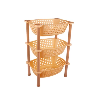 Multipurpose 3-layer Plastic Storage Rack Organiser |  Kitchen Storage Shelf | Space-saving Storage Solution | Lightweight Storage Rack