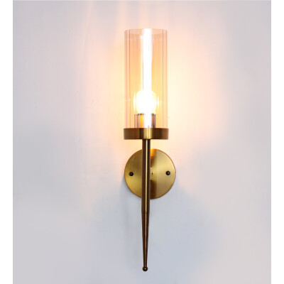 Imperial Amber Tumbler Wall Sconce Light | Brass Wall Lamp | Glass Shade Wall Light | Modern Wall Light For Home Decor - Warm White