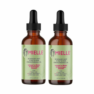 Mielle Rosemary Hair Growth Oil For Men & Women | Natural Hair Strengthening & Anti-hair Fall Oil | Promotes Thicker & Shiny Hair - Pack Of 2 (59ml Each)